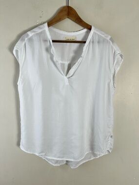 Anthropologie Cloth and Stone White Sleeveless Top Size Small 100% TENCEL